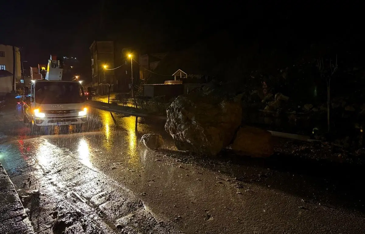 Şemdinli'de Kayadan Gelen Tehlike: İş Makinesiyle Büyük Kurtarma Operasyonu