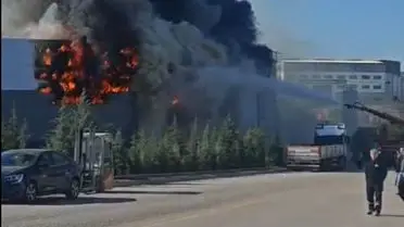 Sincan'da yangın sonrası itfaiye ekipleri