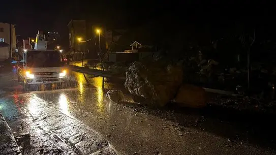 Şemdinli'de Kayadan Gelen Tehlike: İş Makinesiyle Büyük Kurtarma Operasyonu