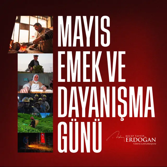 Erdoğan'ın 1 Mayıs mesajını okuduğu an