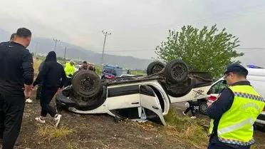 Osmaniye’nin Düziçi İlçesinde Kontrolden Çıkan Araç Tarla Alanına Devrildi, Sürücü Hafif Yaralandı