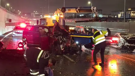 Ankara’da 4 Aracın Karıştığı Zincirleme Kazada 8 Kişi Yaralandı