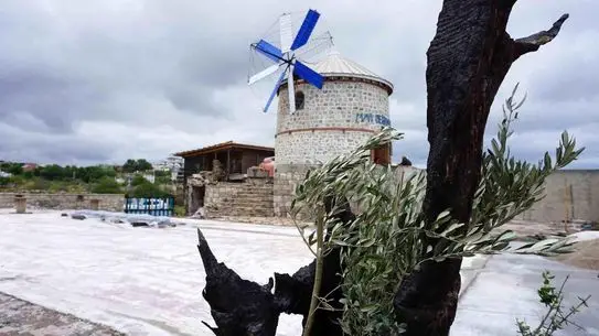 Seferihisar’ın Tarihi Mavi Değirmeni Rüzgara Kavuştu