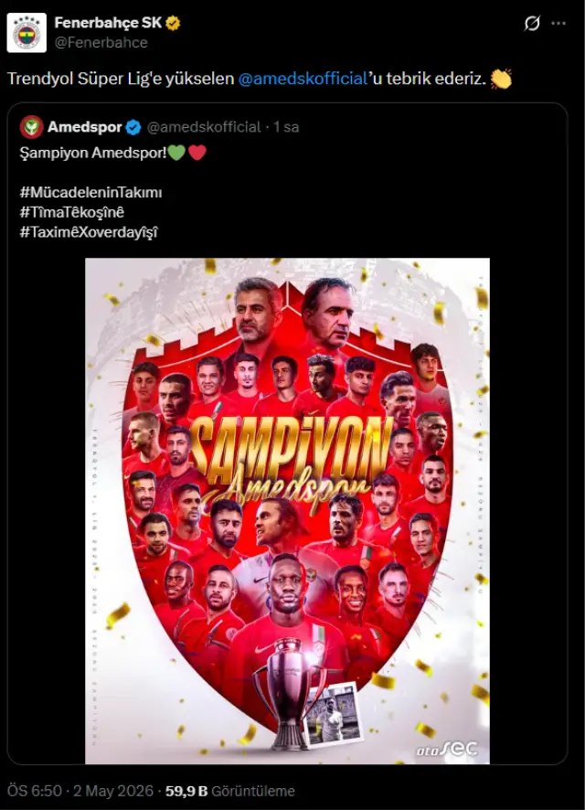 Amedspor’un Süper Lig logosu