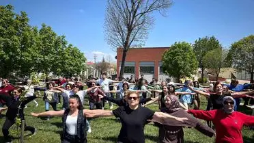 Etkinlikte spor yapan katılımcılar
