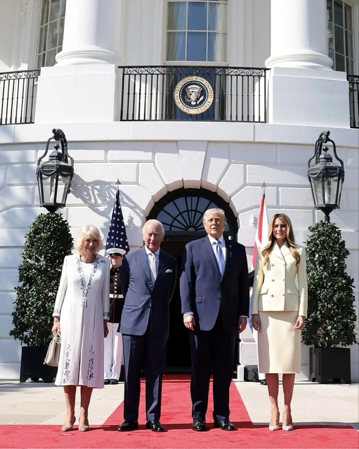 Kral Charles ve Kraliçe Camilla, Beyaz Saray Ziyaretinde Trump Çiftiyle Buluştu