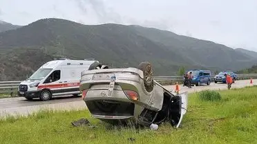 Tokat’ta Kaza: Reşadiye’de Devrilen Otomobilde 5 Yaralı