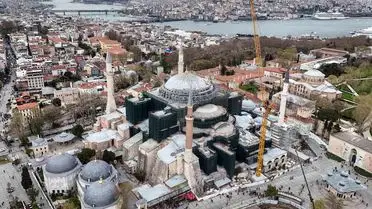 Ayasofya'nın Geçici Çelik Kafesiyle Büyük Restorasyon Adımı