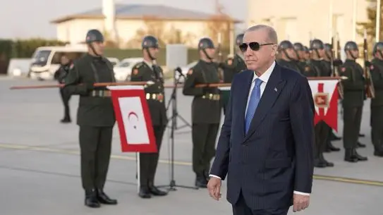 Erdoğan, Cezayir Cumhurbaşkanı Tebbun'u Esenboğa’da Karşıladı