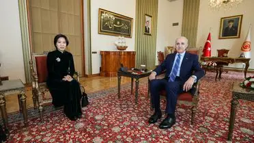 TBMM Başkanı Numan Kurtulmuş, Vietnam Büyükelçisi Dang Thi Thu Ha’yı Karşıladı