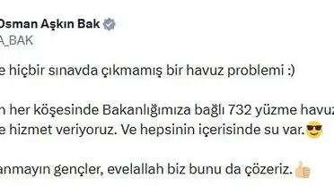 Bakan Osman Aşkın Bak, Marmaris’teki Havuz Kapatılmasına Sosyal Medyada Tepki Gösterdi