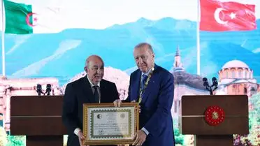 Erdoğan, Cezayir Devlet Başkanı Tebban'ı Resmi Nişan Tevcih Töreniyle Karşıladı