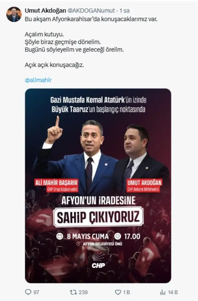 Afyon’da CHP eylemi kalabalığı
