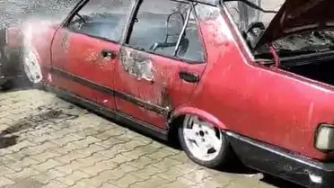 Batman’da Park Halindeki Tofaş Otomobil Yangını Şok Yarattı