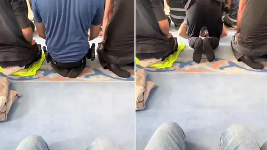 Namaz Vaktinde Polis Memuru Secdeye Gitti, Vatandaş Kameraya Yansıttı