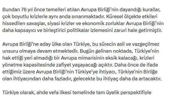 Erdoğan, 9 Mayıs Avrupa Günü’nde AB’ye Samimi İrade Çağrısı Yaptı