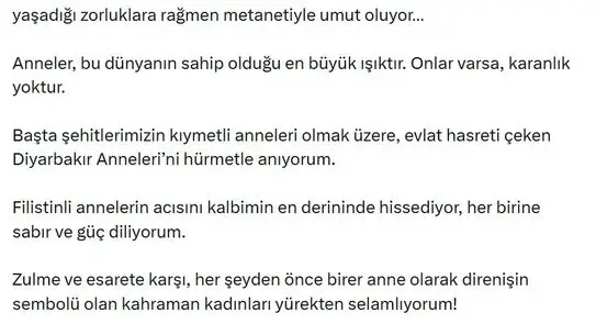 Emine Erdoğan'dan Anneler Günü'nde Şehit ve Filistinli Anneler İçin Duygusal Mesaj