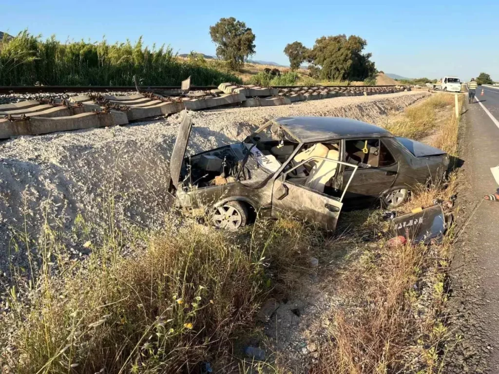 Germencik’te Otomobil Takla Attı, Sürücü Yaralandı