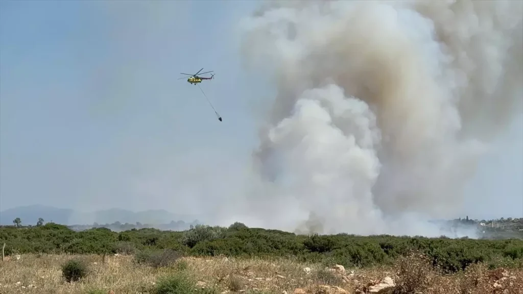 Aydın’da Makilik Yangınlarına Müdahale Devam Ediyor