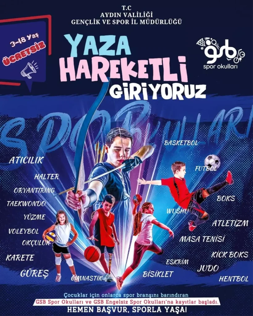 Aydın’da Yaz Spor Okulları Başvuruları başladı