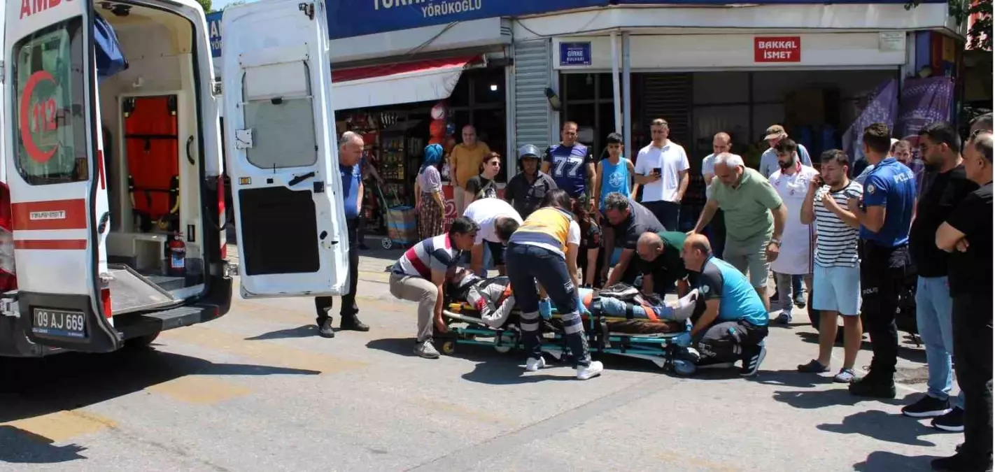 Motosiklet Sürücüsü Refüje Çarpıp Savruldu