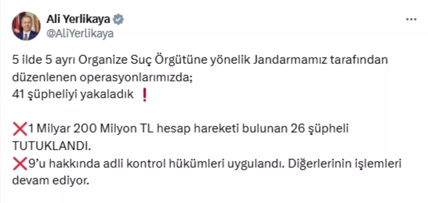 5 İlde Organize Suç Örgütlerine Şok Operasyon