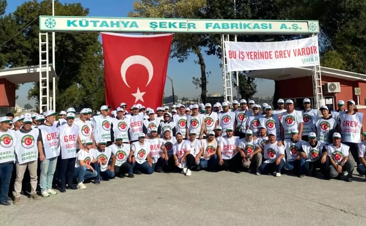 **Kütahya Şeker Fabrikası İşçileri Greve Başladı**