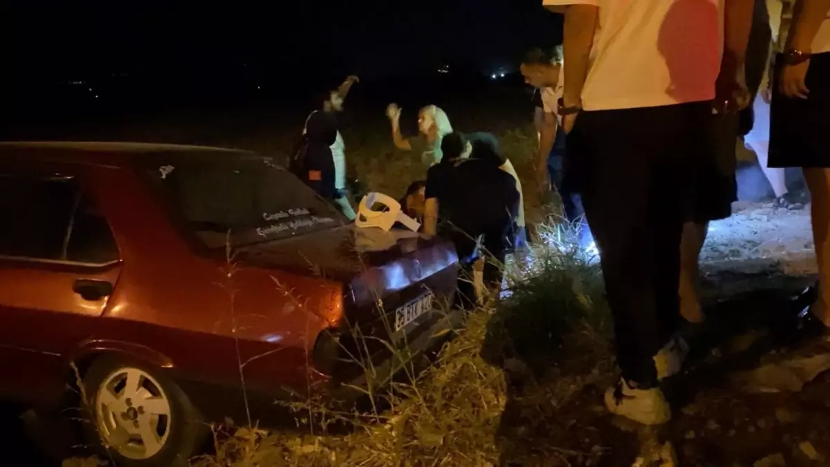 Tartıştığı Damadının Otomobiliyle Kaçarken Tarlaya Uçtu