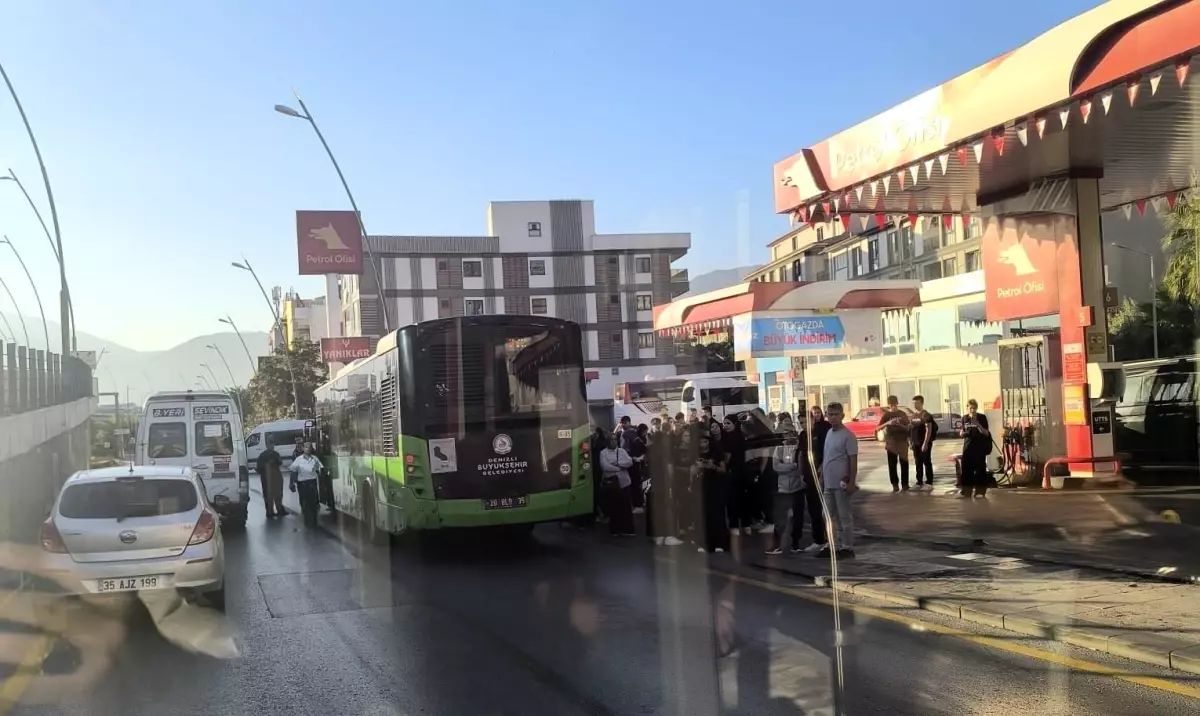 Denizli’de Halk Otobüsü Arızası Trafiği Etkiledi