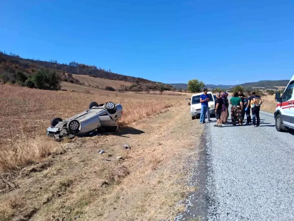 Çanakkale’de Korkunç Kaza: Otomobil Tarlaya Girdi