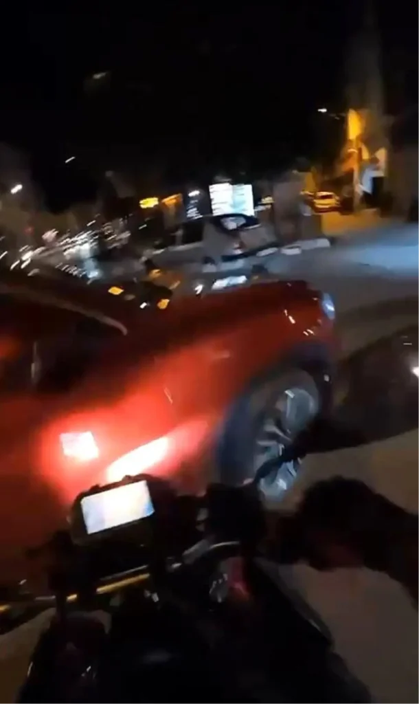 Bursa’da Motosiklet Kazası Kask Kamerasına Yansıdı