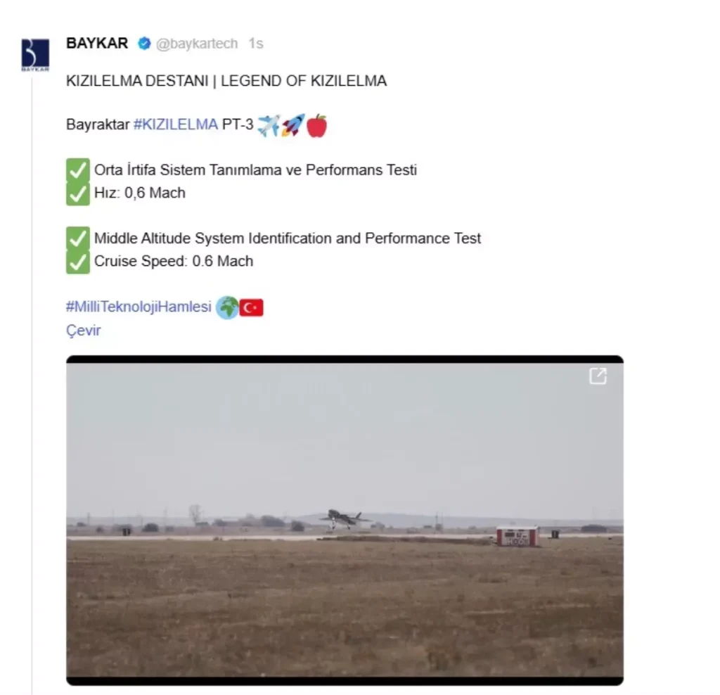 Milli Savaş Uçağı KIZILELMA Yeni Testi Başarıyla Tamamladı