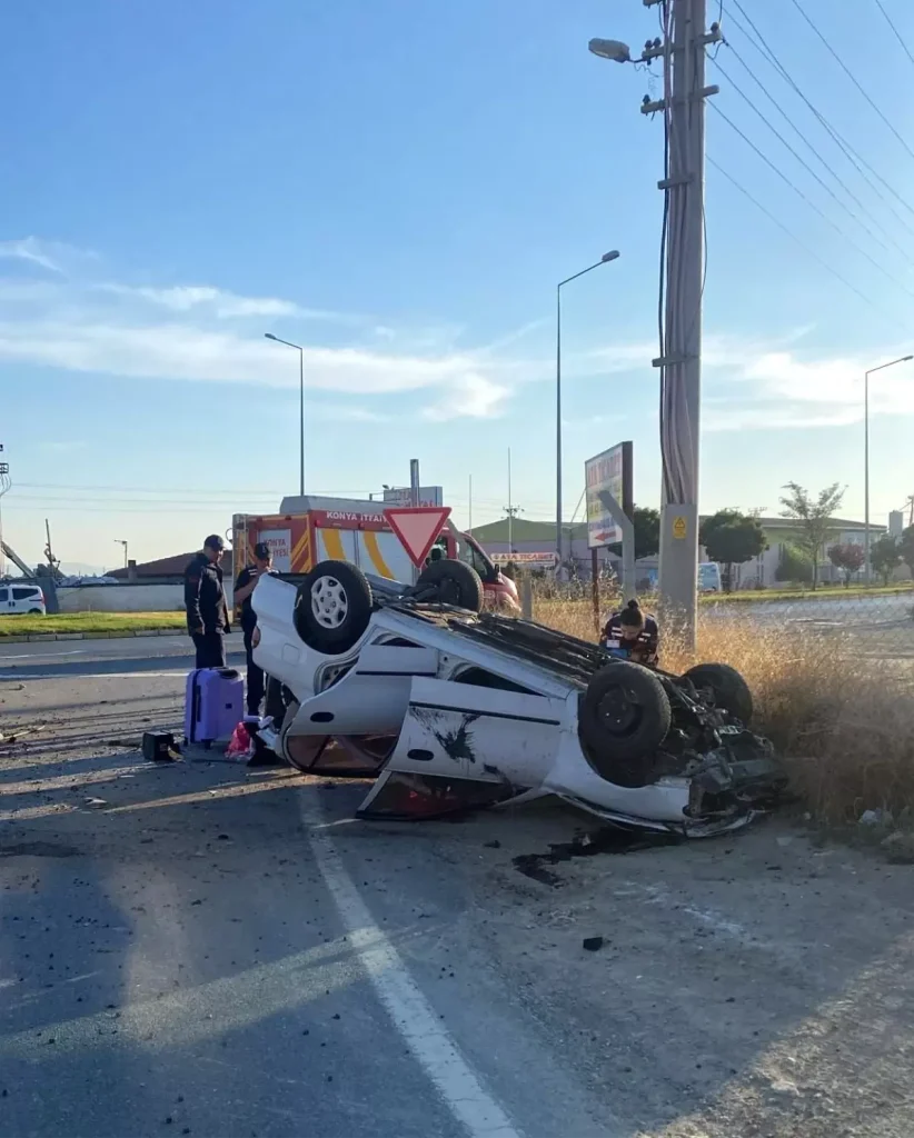 Konya’da Otomobil Takla Attı: 5 Yaralı
