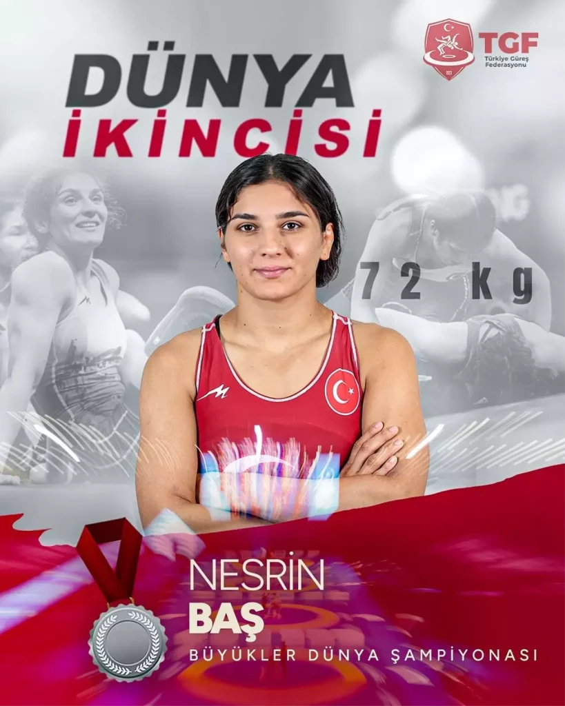 Milli Güreşçi Nesrin Baş, Dünya İkincisi Oldu