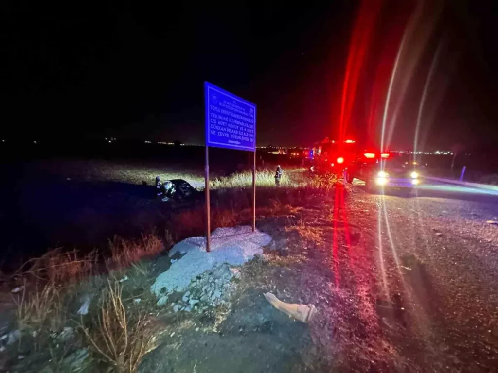 Tekirdağ’da Feci Kaza: Araç Alev Aldı