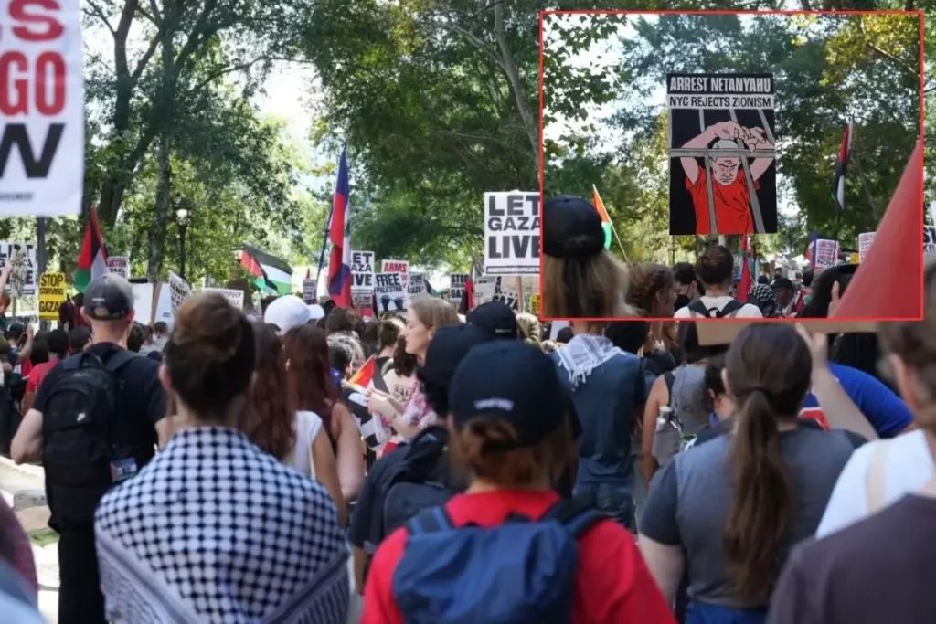 New York’ta Binlerce Kişi Netanyahu’ya Karşı Protesto Düzenledi