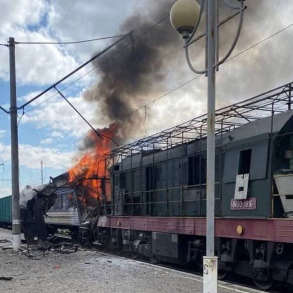 Russian Drones Strike Passenger Trains in Ukraine, Killing One and Injuring Dozens