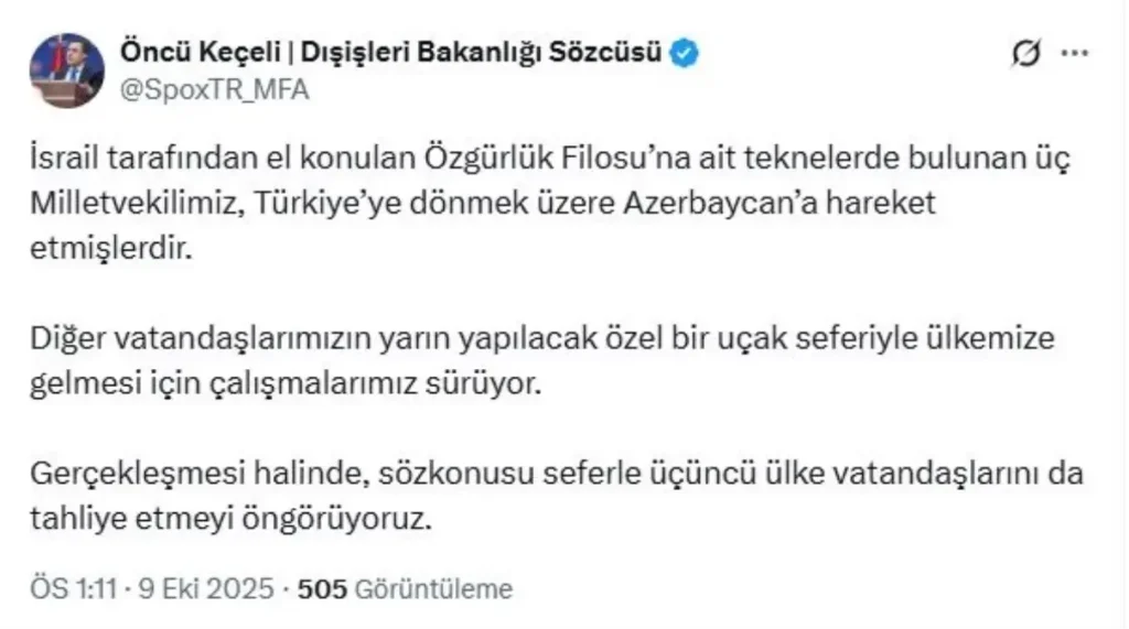 Dışişleri Bakanlığı, Milletvekillerinin Dönüşünü Sağlıyor