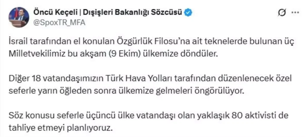 Dışişleri Bakanlığı, Türk Vatandaşlarını İsrail’den Tahliye Ediyor