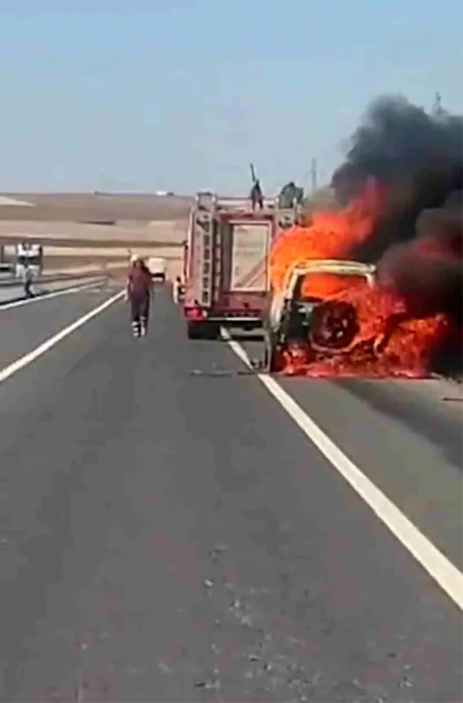 Diyarbakır’da Seyir Halindeyken Alev Alan Cip Kule Döndü