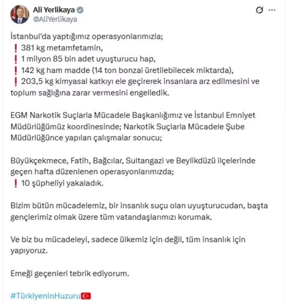 İstanbul’da Büyük Narkotik Operasyonu: 10 Şüpheli Yakalandı