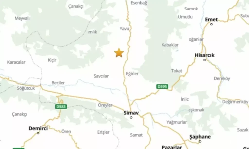 Kütahya Simav’da 4.1 Büyüklüğünde Deprem