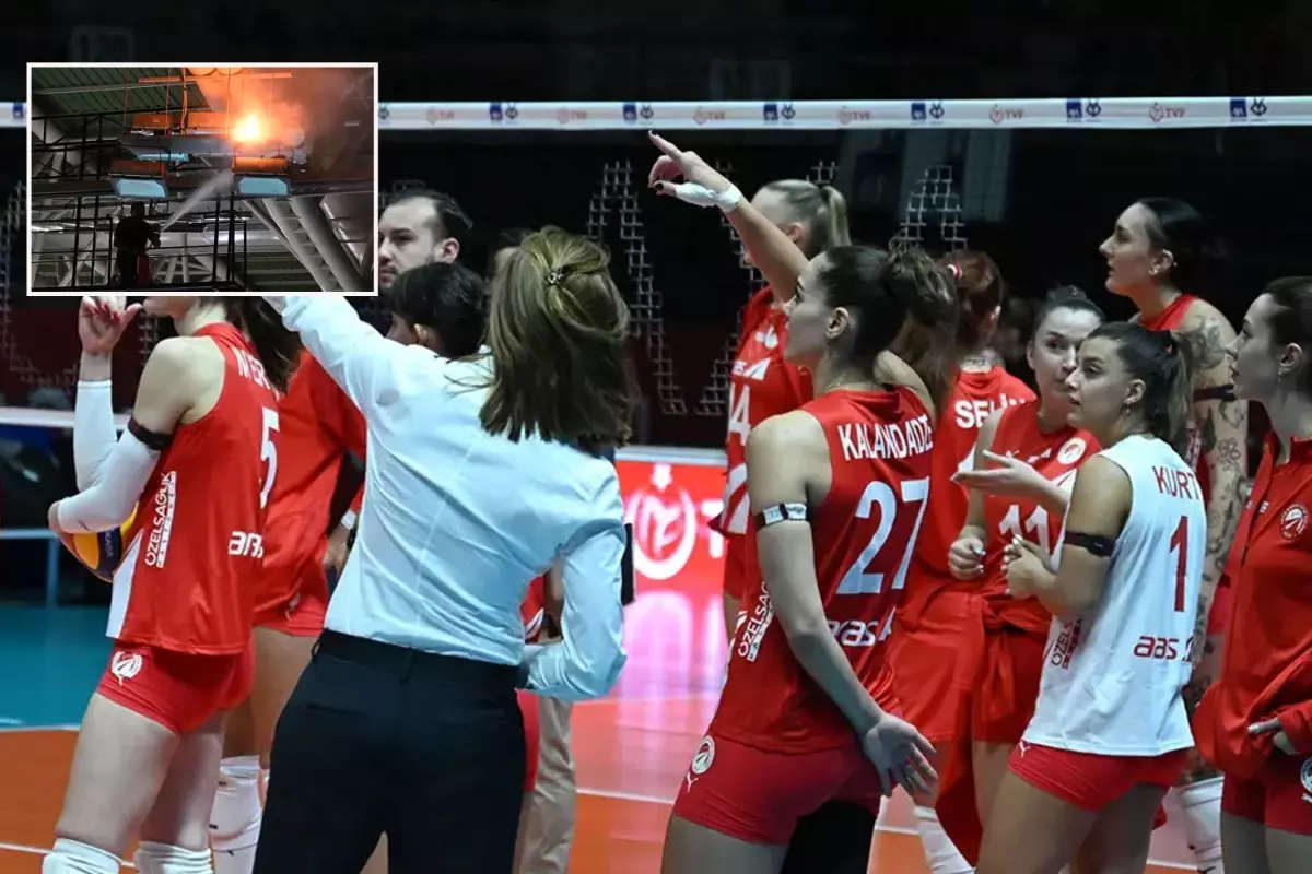 Voleybol Maçında Yangın Paniği: Aras Spor Türk Hava Yolları’nı Mağlup Etti