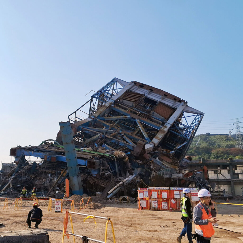 Boiler Tower at Power Plant in South Korea Collapses