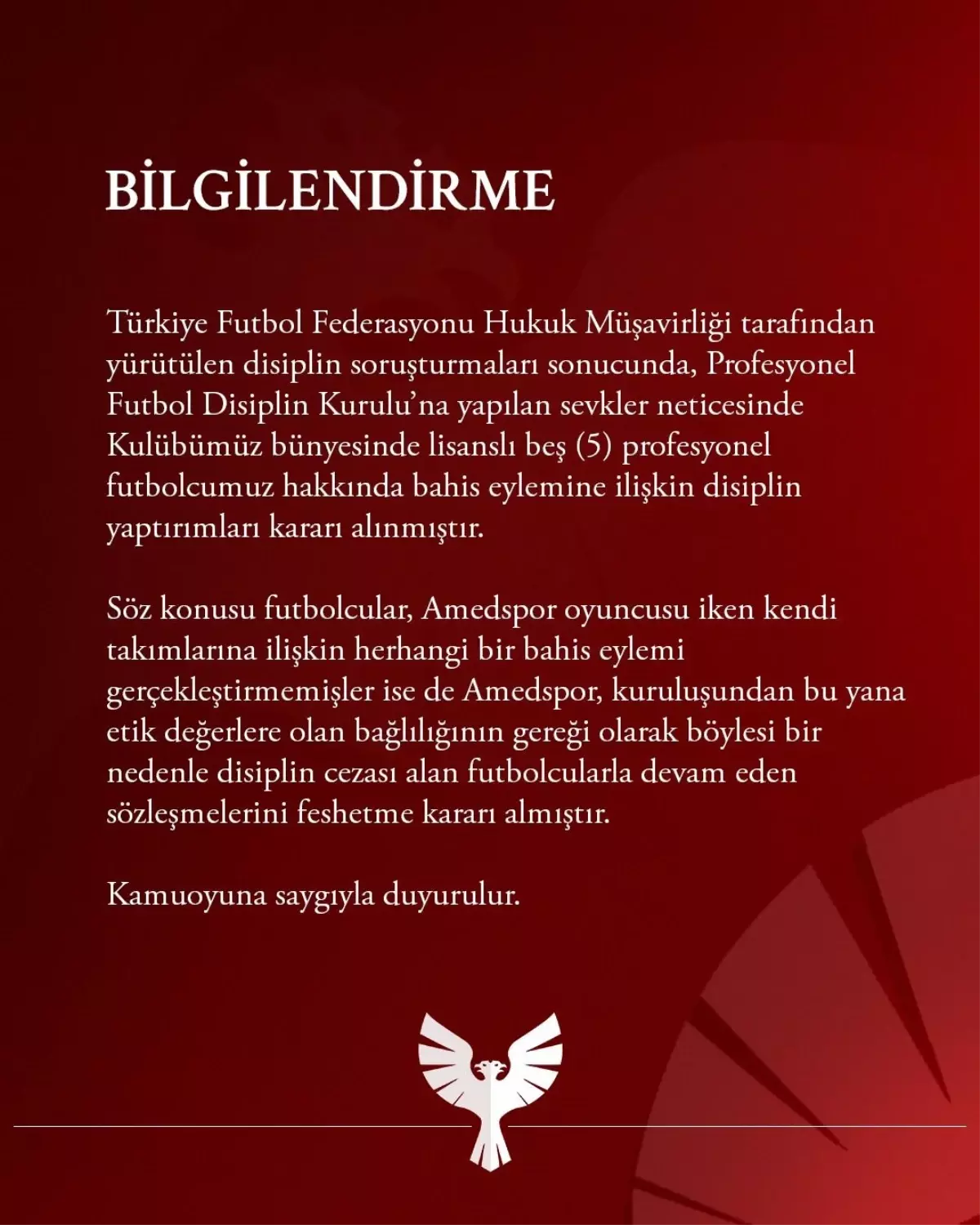 Amedspor’da 5 Futbolcunun Sözleşmesi Feshedildi