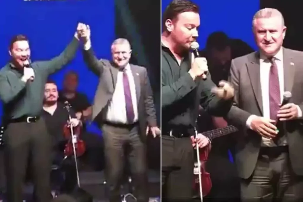 Bakan Osman Aşkın Bak, Sinan Akçıl ile Sahneye Çıkarak Şarkı Söyledi