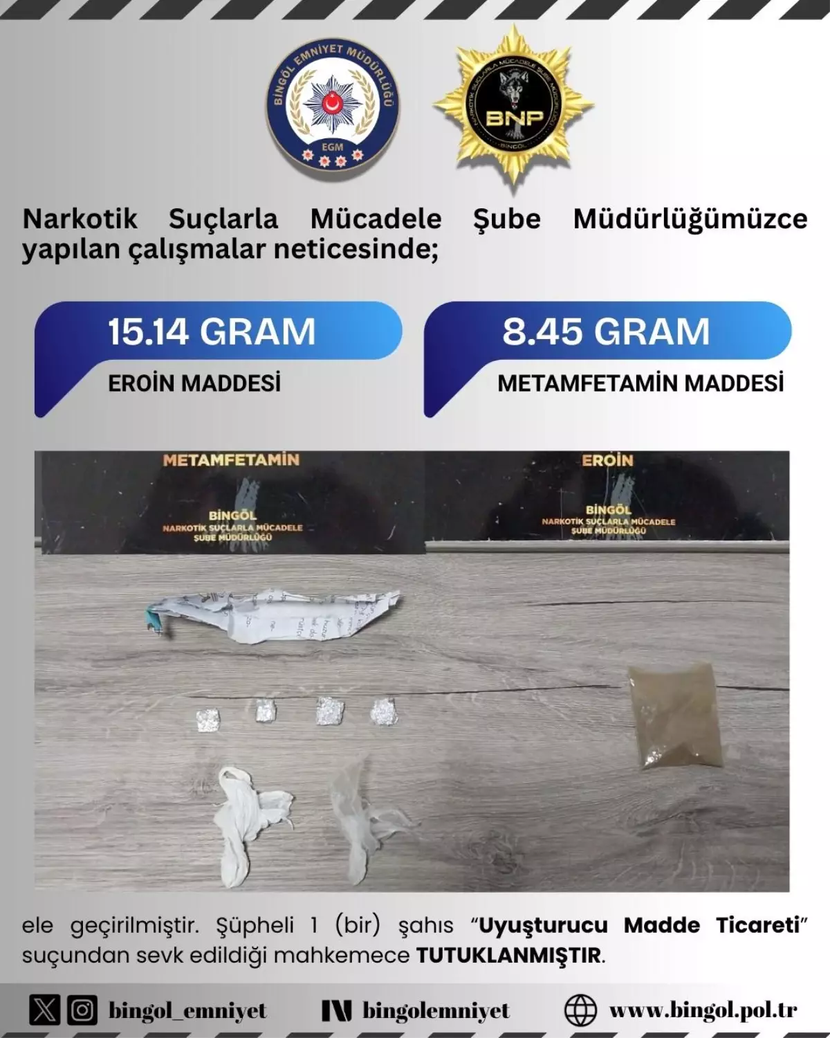 Bingöl’de Uyuşturucu Operasyonu: 120 Gramdan Fazla Madde Ele Geçirildi