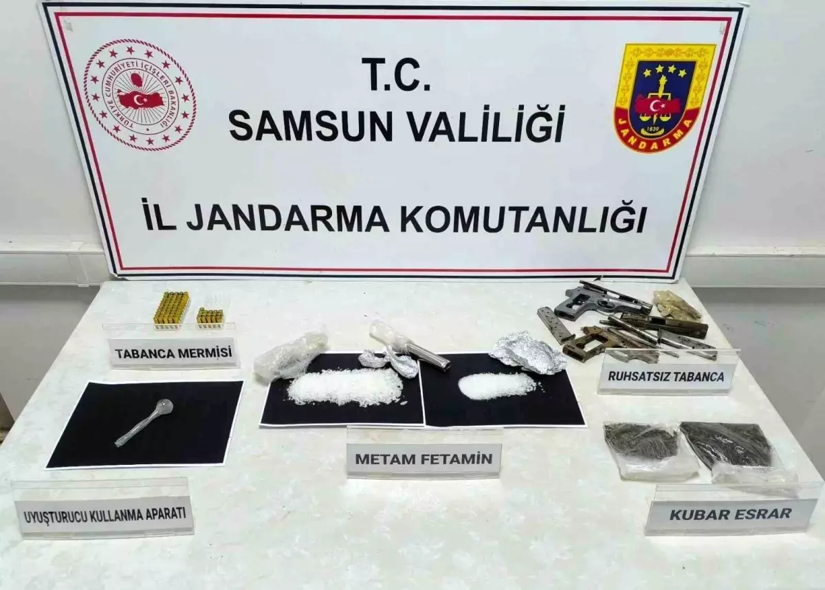 Samsun’da Jandarma Uyuşturucu Operasyonu: 235 Gr Metamfetamin ve Silahlar Ele Geçirildi