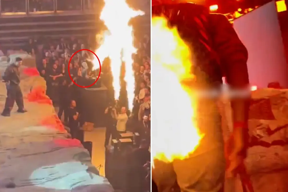 Lvbel C5 konserinde talihsiz kaza! Pantolonu bir anda alev aldı