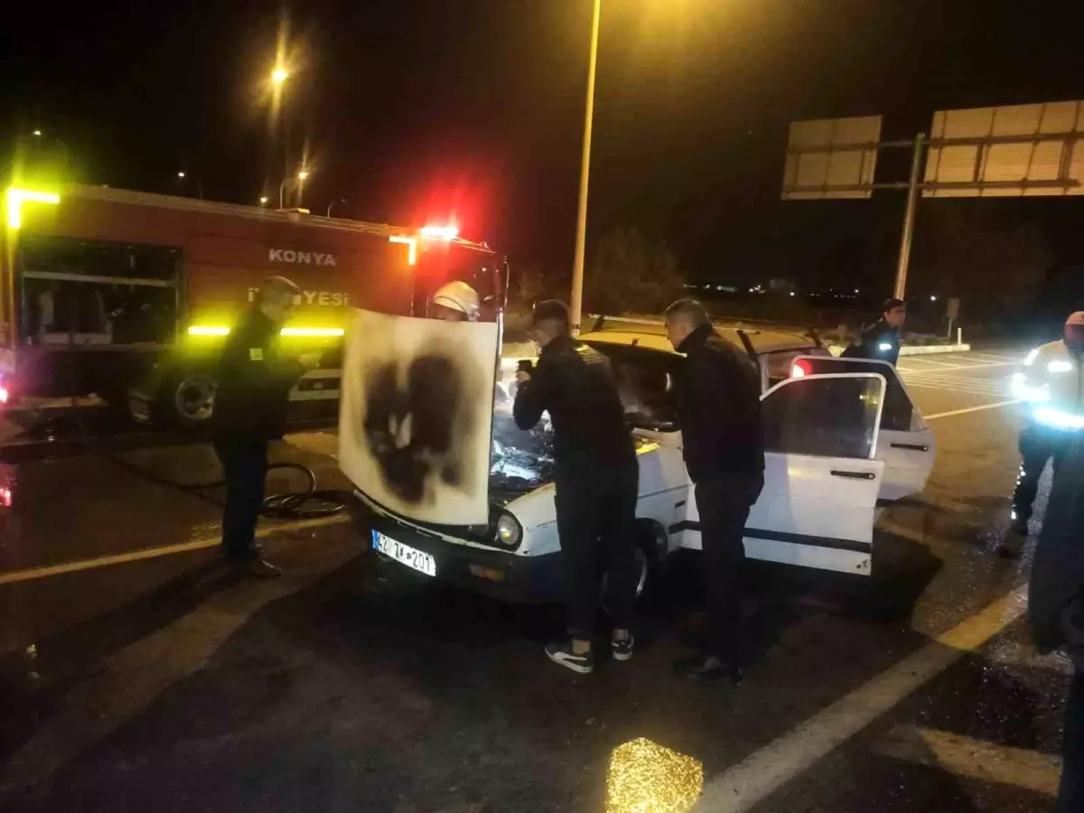 Konya’da Otomobil Yangını